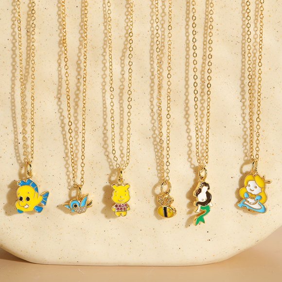 $5 ADD ON ITEM- 14K Gold Plated Fish Pendant Charm Necklace Chain Girls Kids - Picture 4 of 6